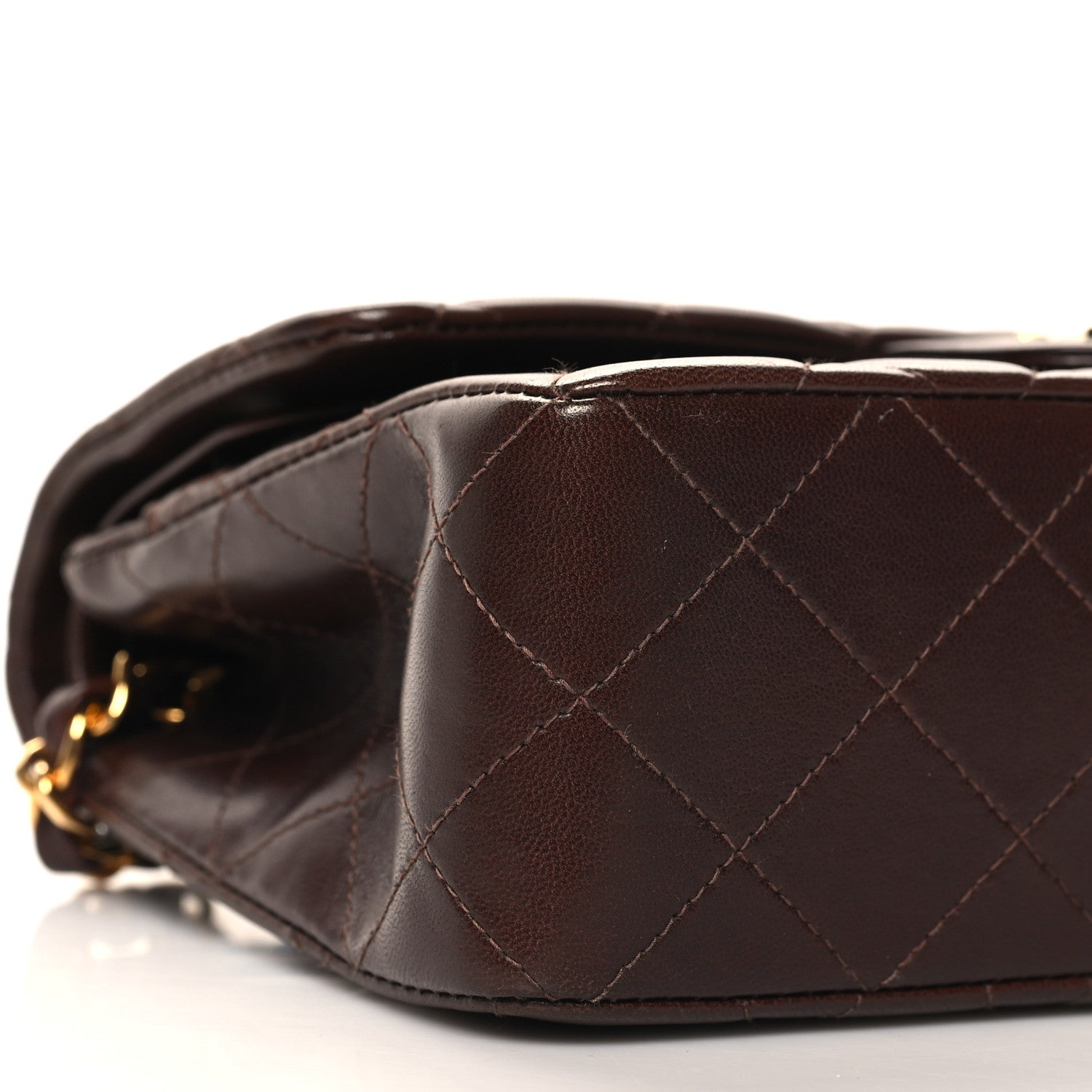 Chanel Lambskin Quilted Small Double Flap Dark Brown 10 of 11