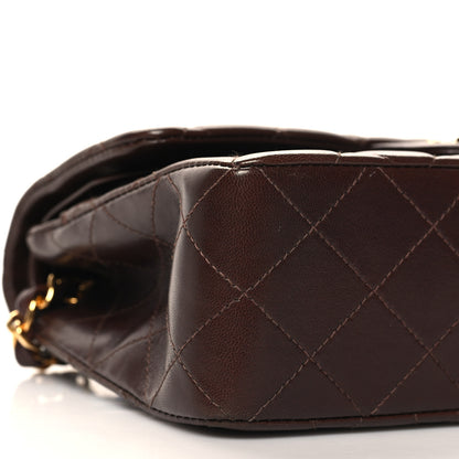 Chanel Lambskin Quilted Small Double Flap Dark Brown 10 of 11