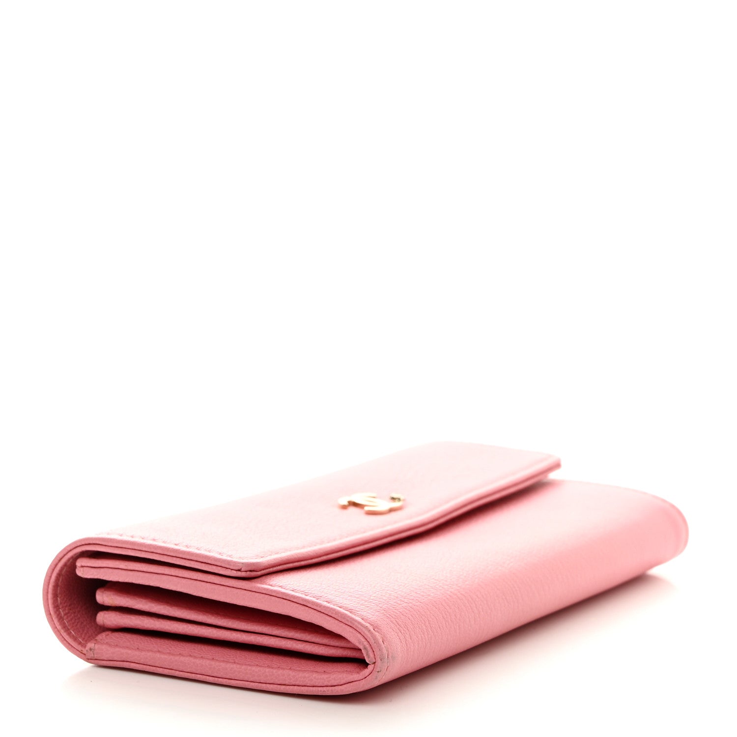 Chanel Goatskin CC Large Gusset Flap Wallet Pink 4 of 14