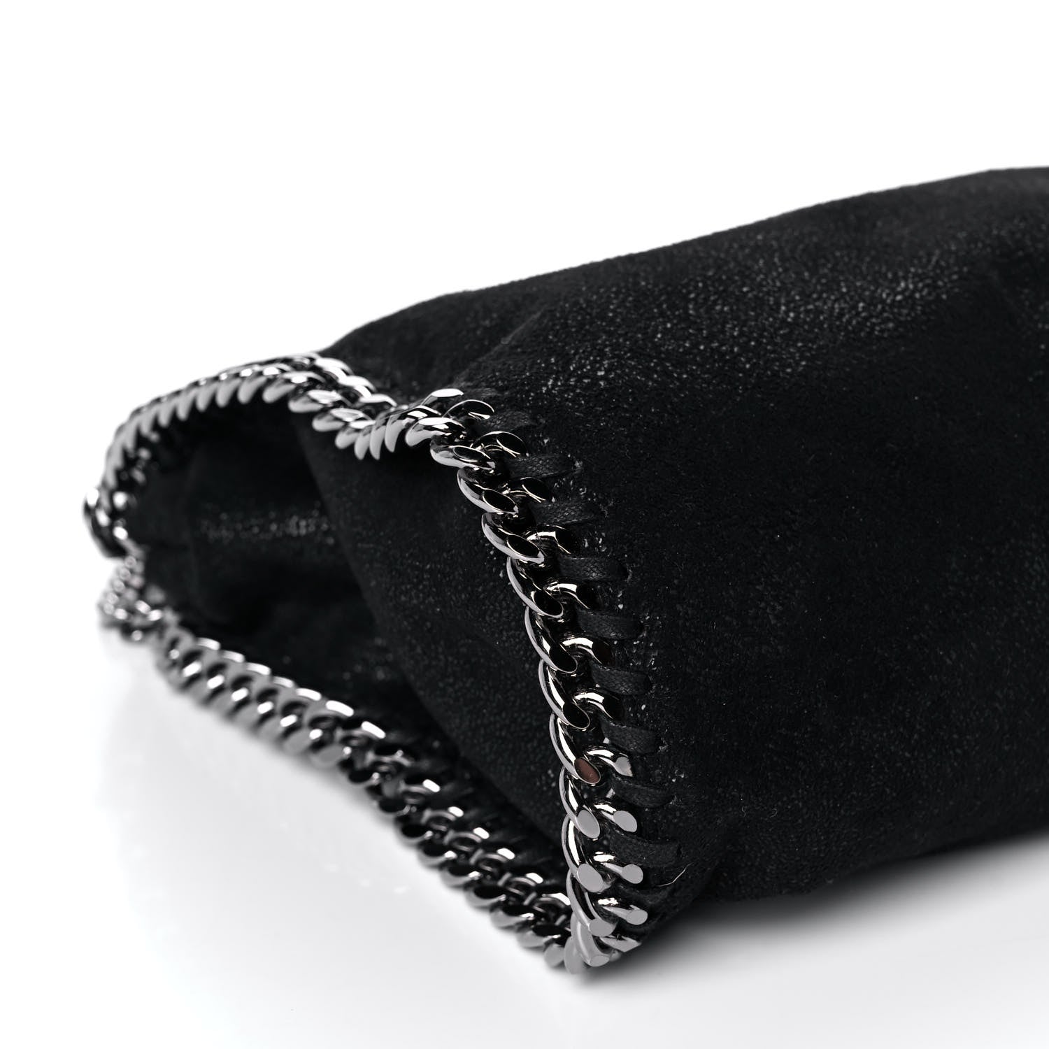 Stella McCartney Shaggy Deer Mini Falabella Fold Over Tote Black 5 of 10