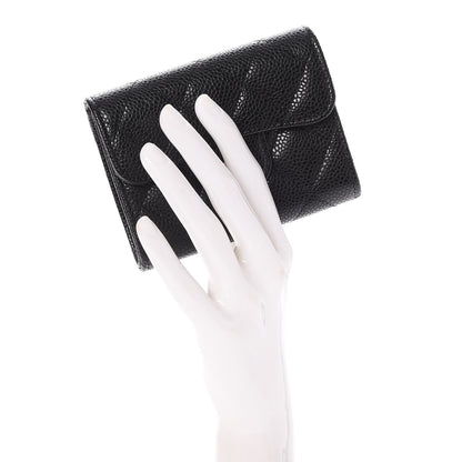 Chanel Caviar Quilted Flap Card Holder Wallet Black 2 of 10