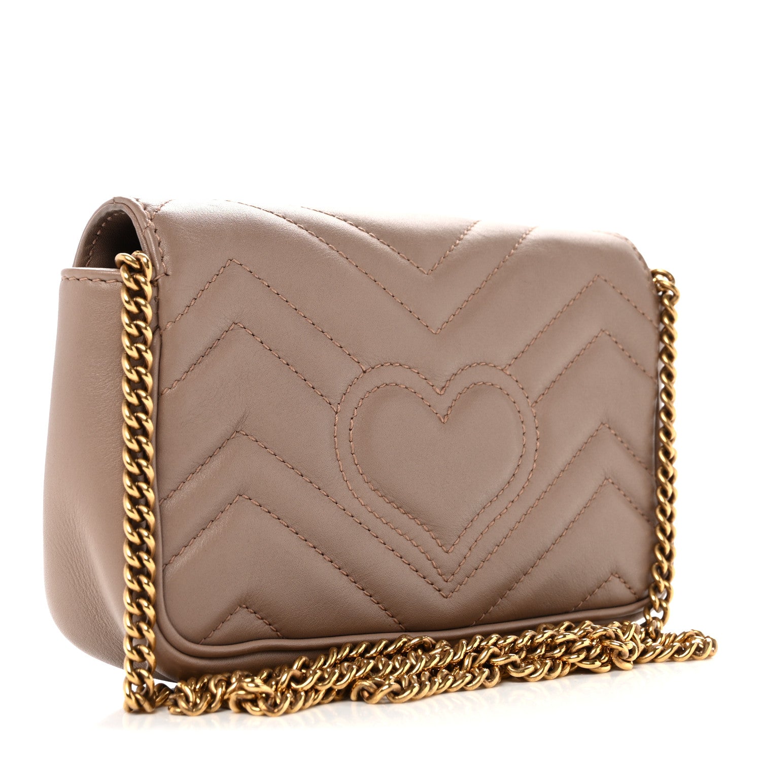 Gucci Calfskin Matelasse Super Mini GG Marmont Shoulder Bag Porcelain Rose 3 of 13