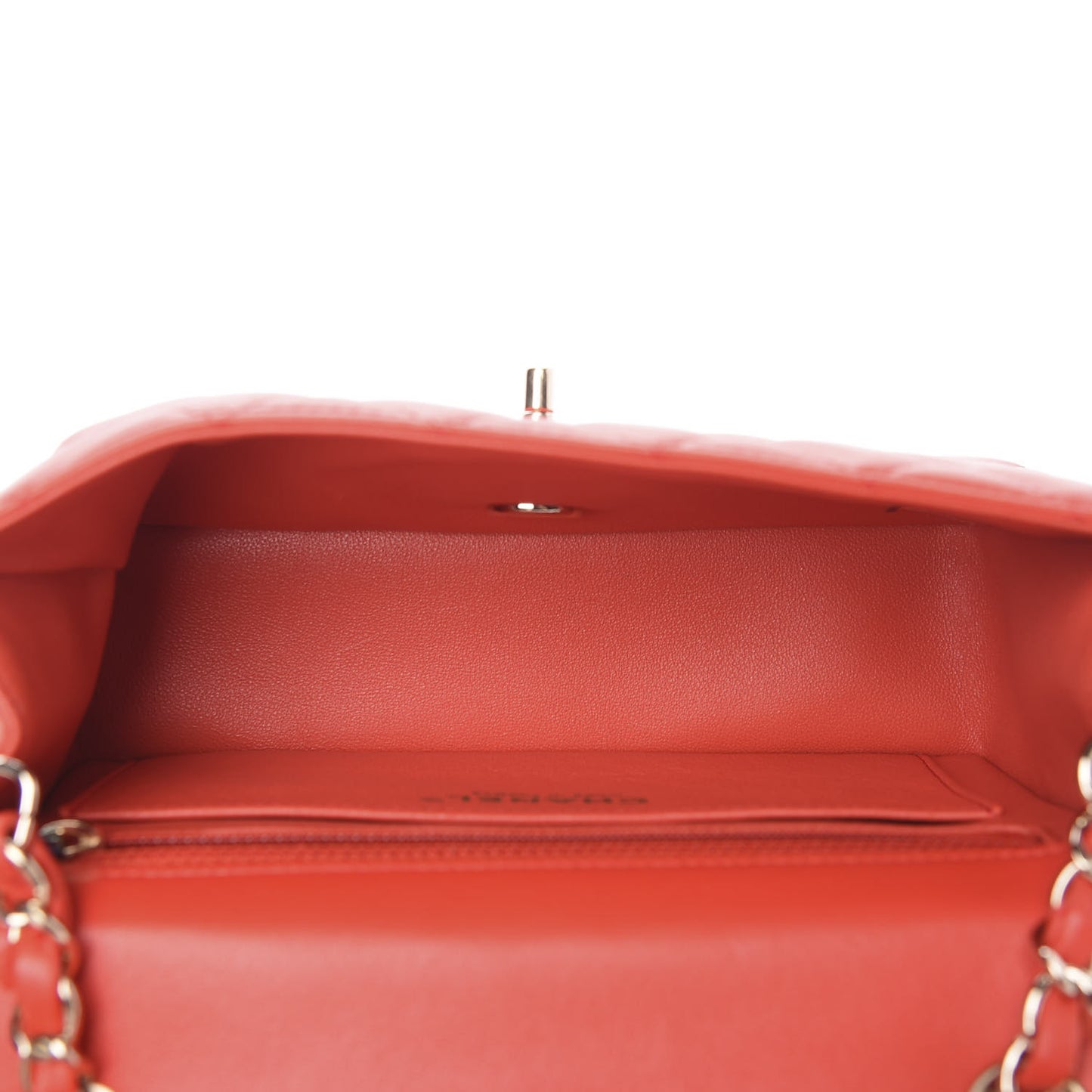 Lambskin Quilted Mini Rectangular Flap Red
