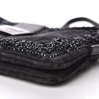 Fendi Zucchino Lizard Beaded Baguette Black 8 of 14