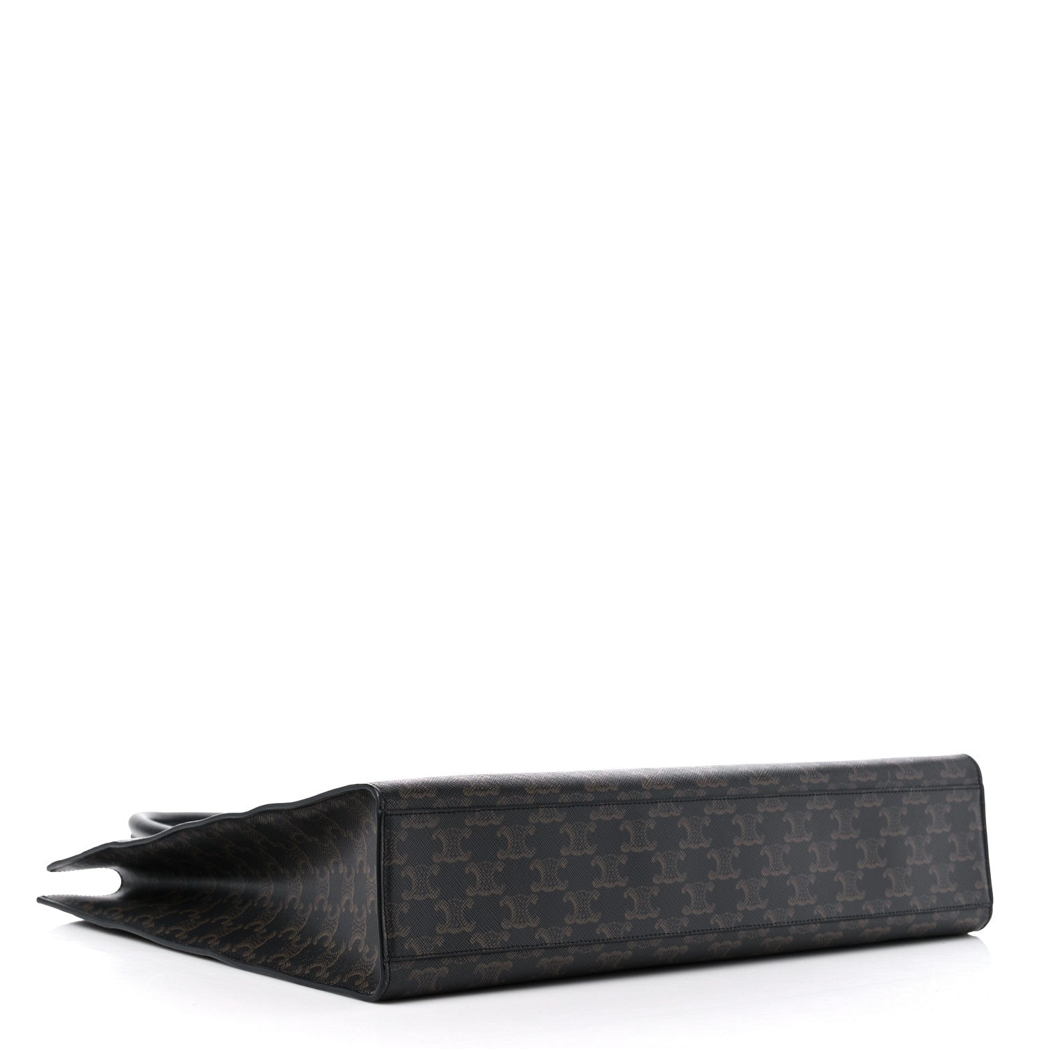 Celine Triomphe Canvas Calfskin Horizontal Cabas Black 4 of 10