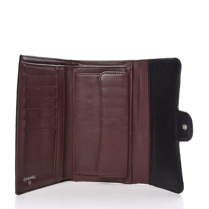 Chanel Lambskin Quilted Large Flap Wallet Black 7 of 10