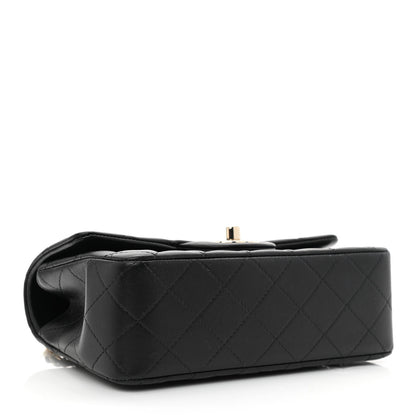 Chanel Lambskin Quilted Mini Top Handle Rectangular Flap Black 4 of 10