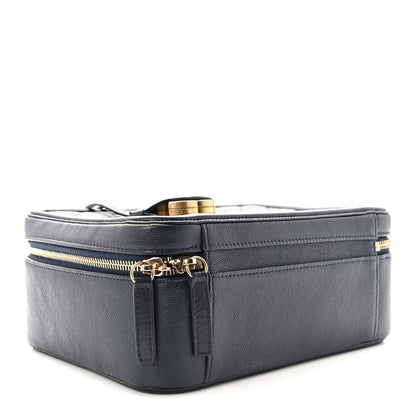 Chanel Caviar Quilted Large CC Filigree Vanity Case Navy 4 of 10