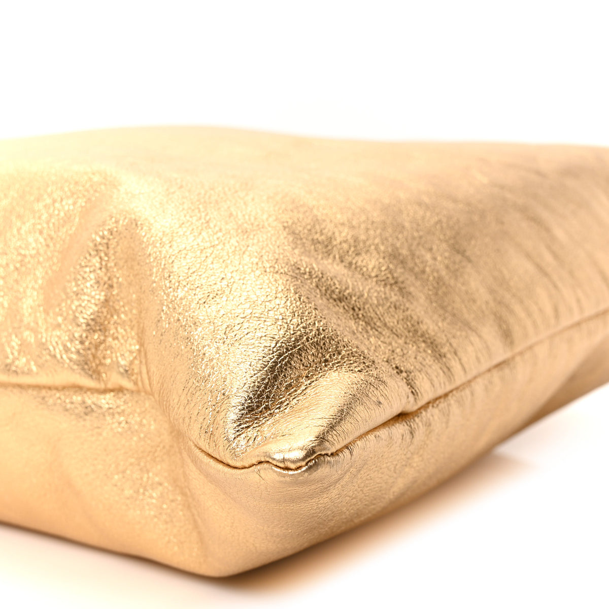 Fendi Laminated Calfskin Medium Drawstring Pouch Bag Oro Black 9 of 10