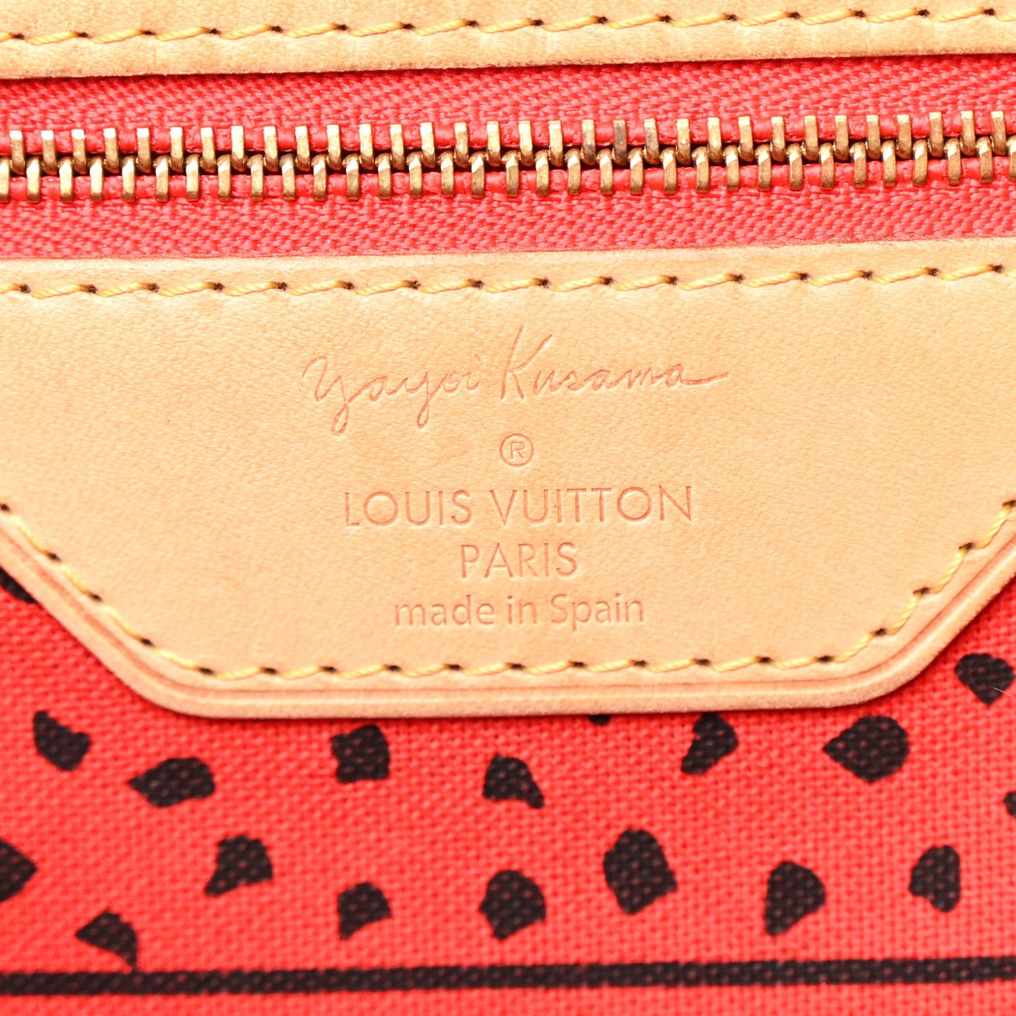 Monogram Kusama Waves Neverfull MM Red