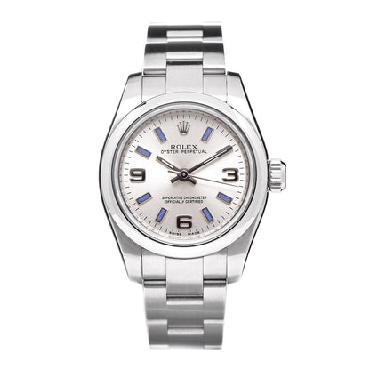 Rolex Stainless Steel 26mm Oyster Perpetual Watch Blue Index 176200 1 of 6