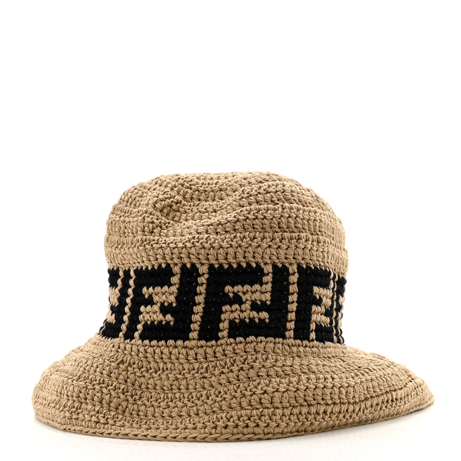 Fendi Cotton FF Woven Bucket Hat S Naturale Black 3 of 8