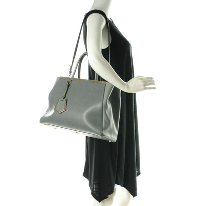 Fendi Vitello Elite Flamingo Regular 2Jours Tote Grigio Grigio Chiaro 2 of 9