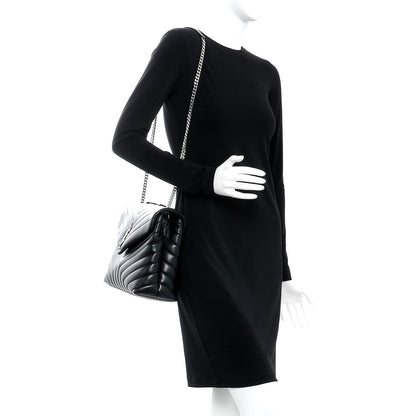 Saint Laurent Calfskin Y Quilted Monogram Medium Loulou Chain Satchel Black 3 of 9