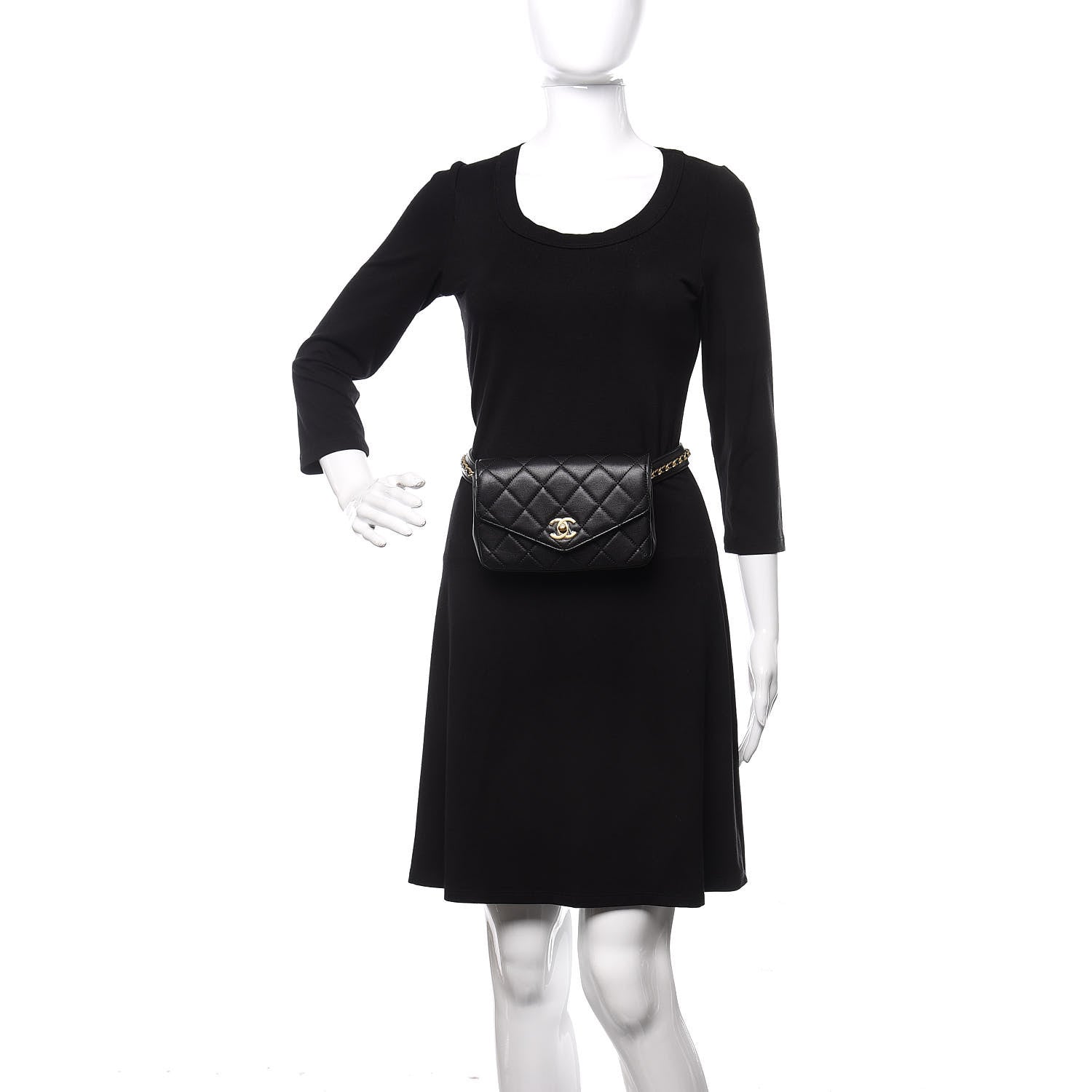 Chanel Calfskin Quilted Flap Waist Bag Black 2 of 11