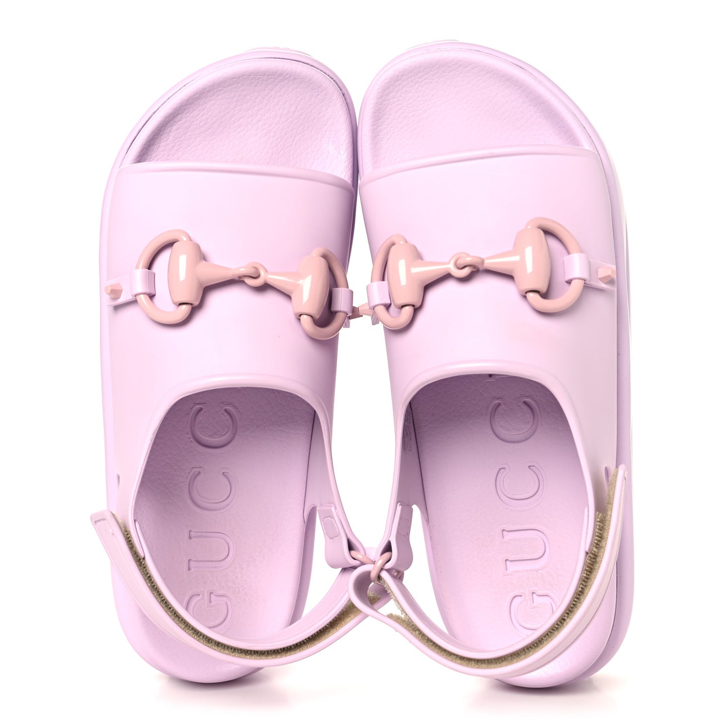 Soft Rubber Horsebit Touch Womens Strapped Sandals 40 Talc Pink