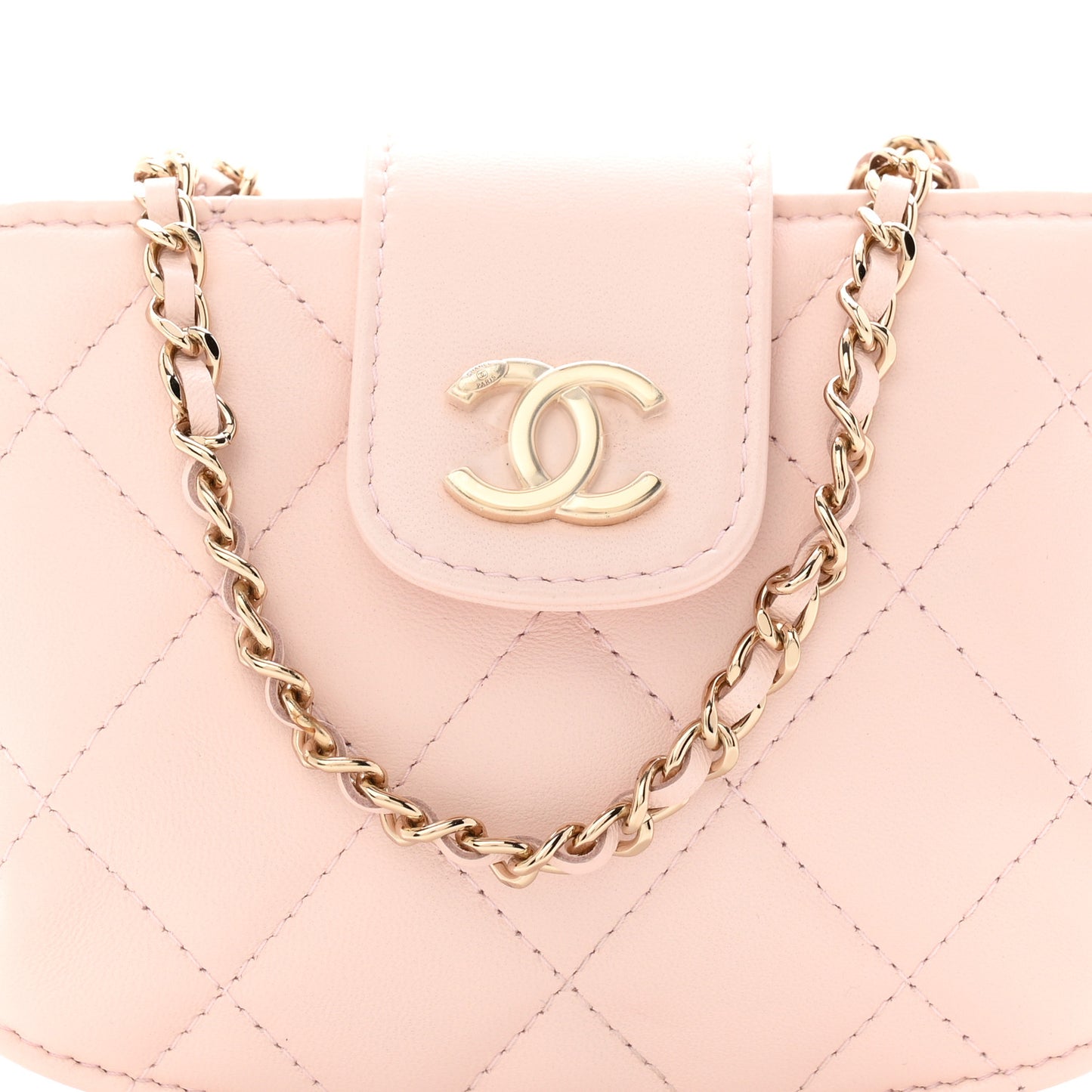 Lambskin Quilted Mini CC Chain Bag Light Pink