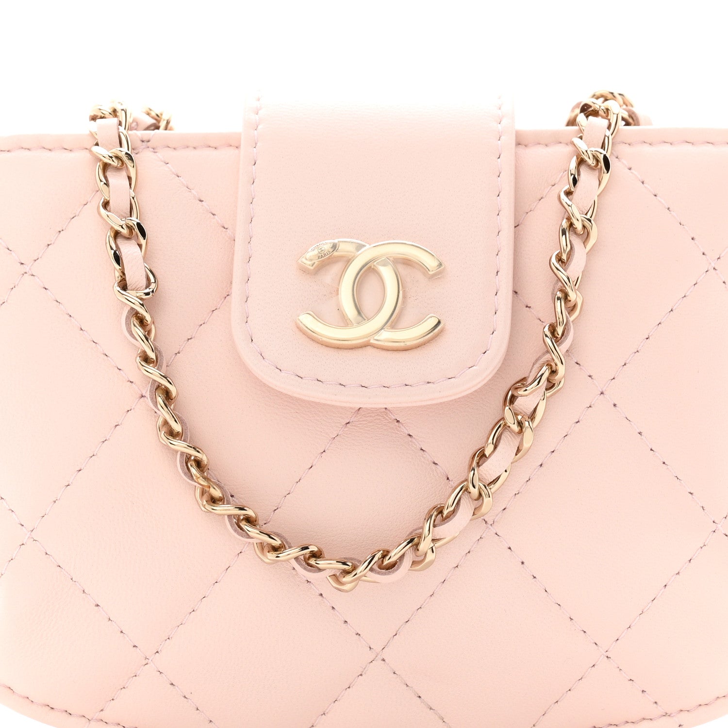 Chanel Lambskin Quilted Mini CC Chain Bag Light Pink 8 of 11