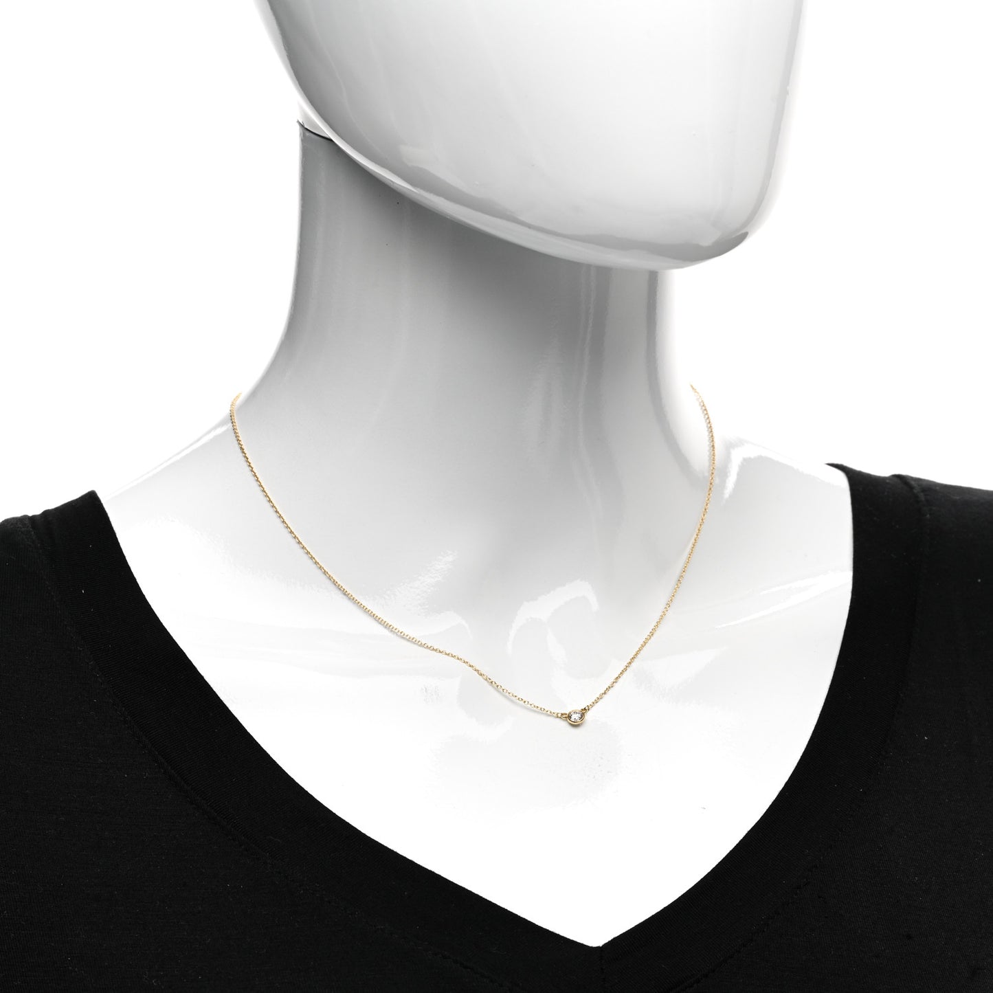 18K Yellow Gold Diamond .17ct Elsa Peretti Diamonds by the Yard Pendant Necklace