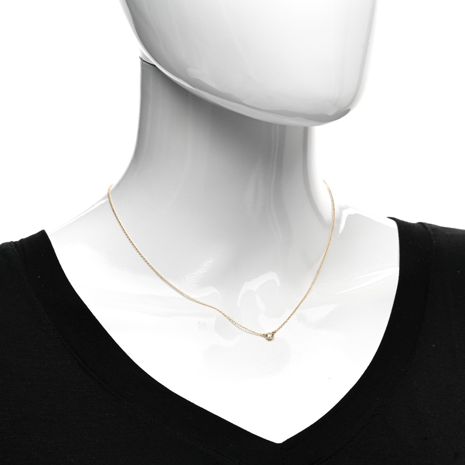 Tiffany 18K Yellow Gold Diamond .17ct Elsa Peretti Diamonds by the Yard Pendant Necklace 2 of 4
