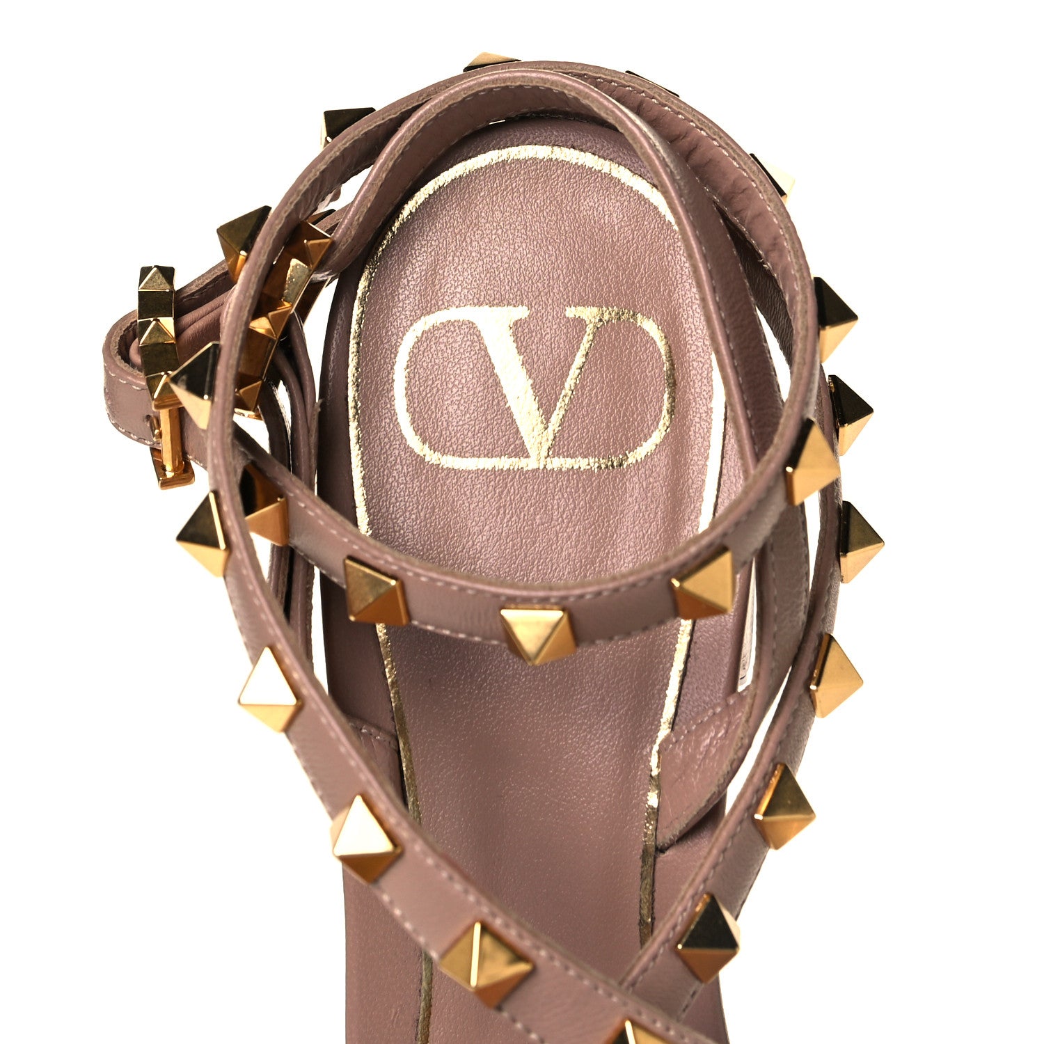 Valentino Garavani Nappa Rockstud Flair Ankle Wrap 45mm Sandals 37 Rose Cannelle 7 of 8