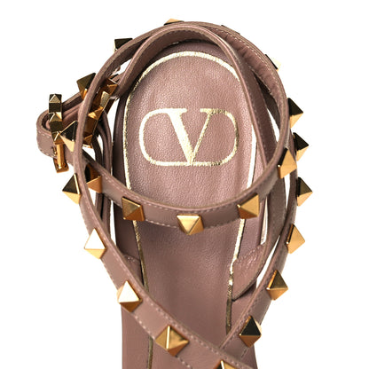 Valentino Garavani Nappa Rockstud Flair Ankle Wrap 45mm Sandals 37 Rose Cannelle 7 of 8