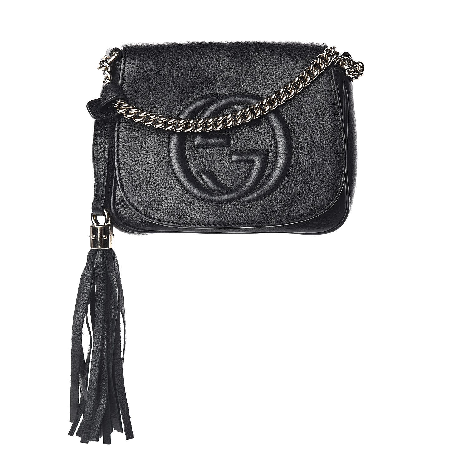Gucci Pebbled Calfskin Small Soho Flap Crossbody Black 1 of 8