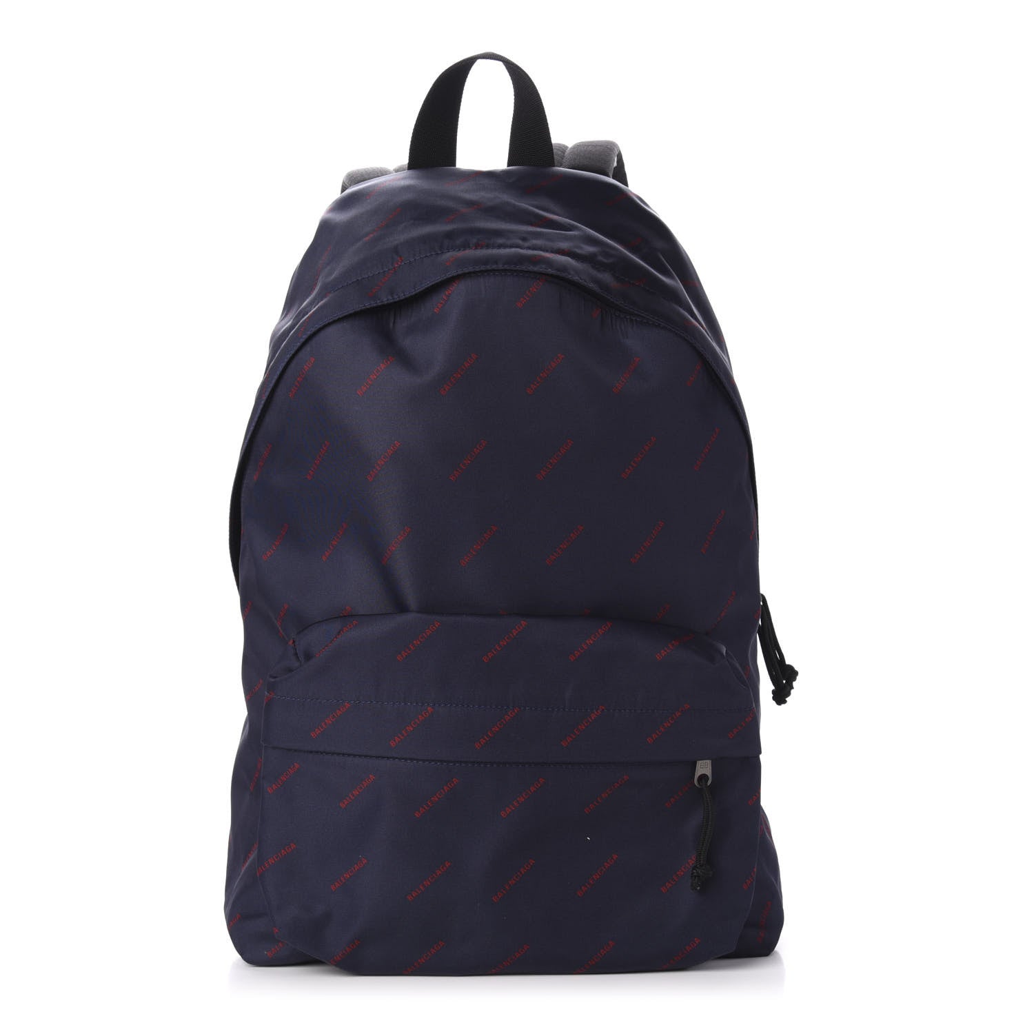 Balenciaga Twill Nylon Allover Logo Print Explorer Backpack Bleu Canopee Rouge 1 of 10