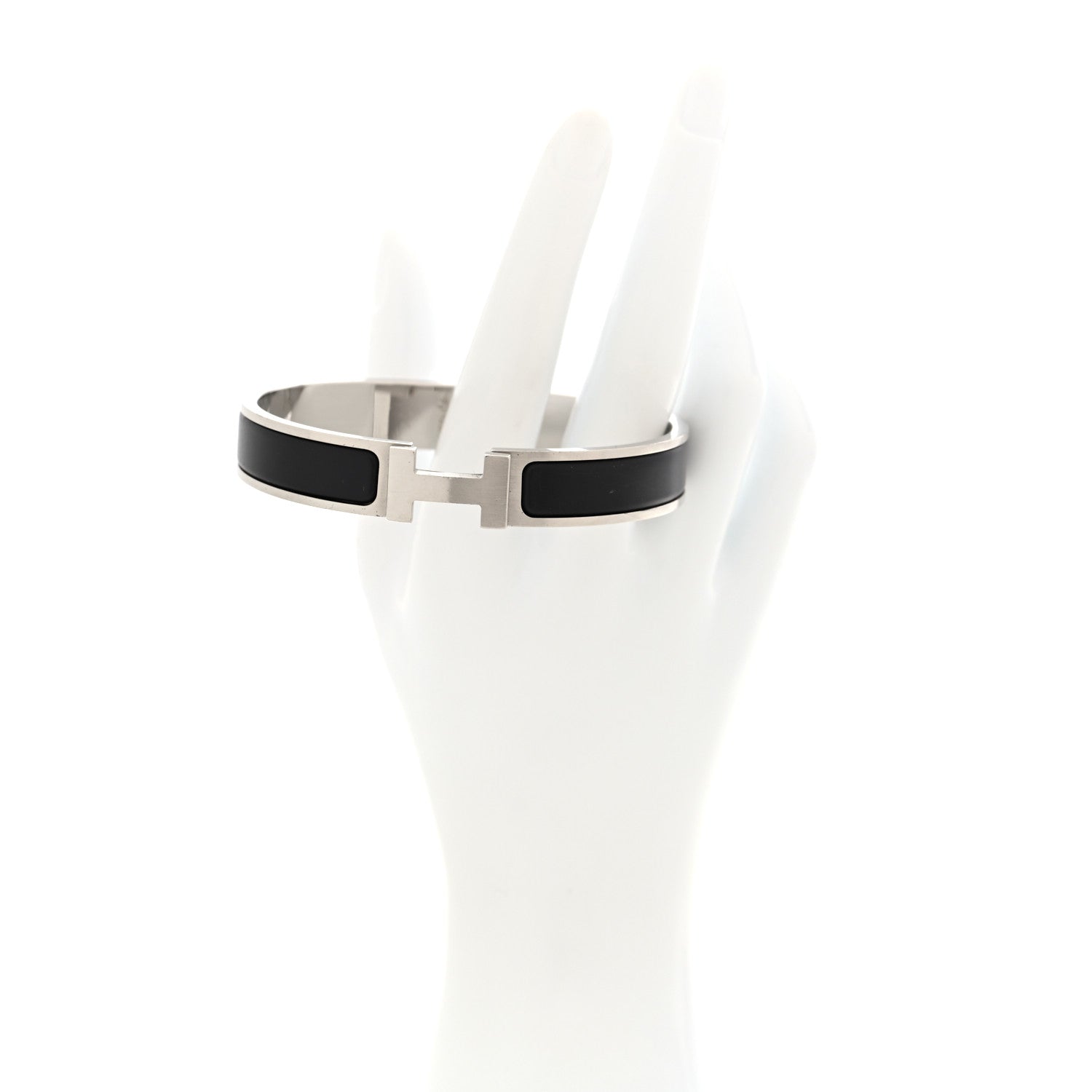 Hermes Matte Enamel Narrow Clic Clac HH Bracelet GM Black 2 of 4