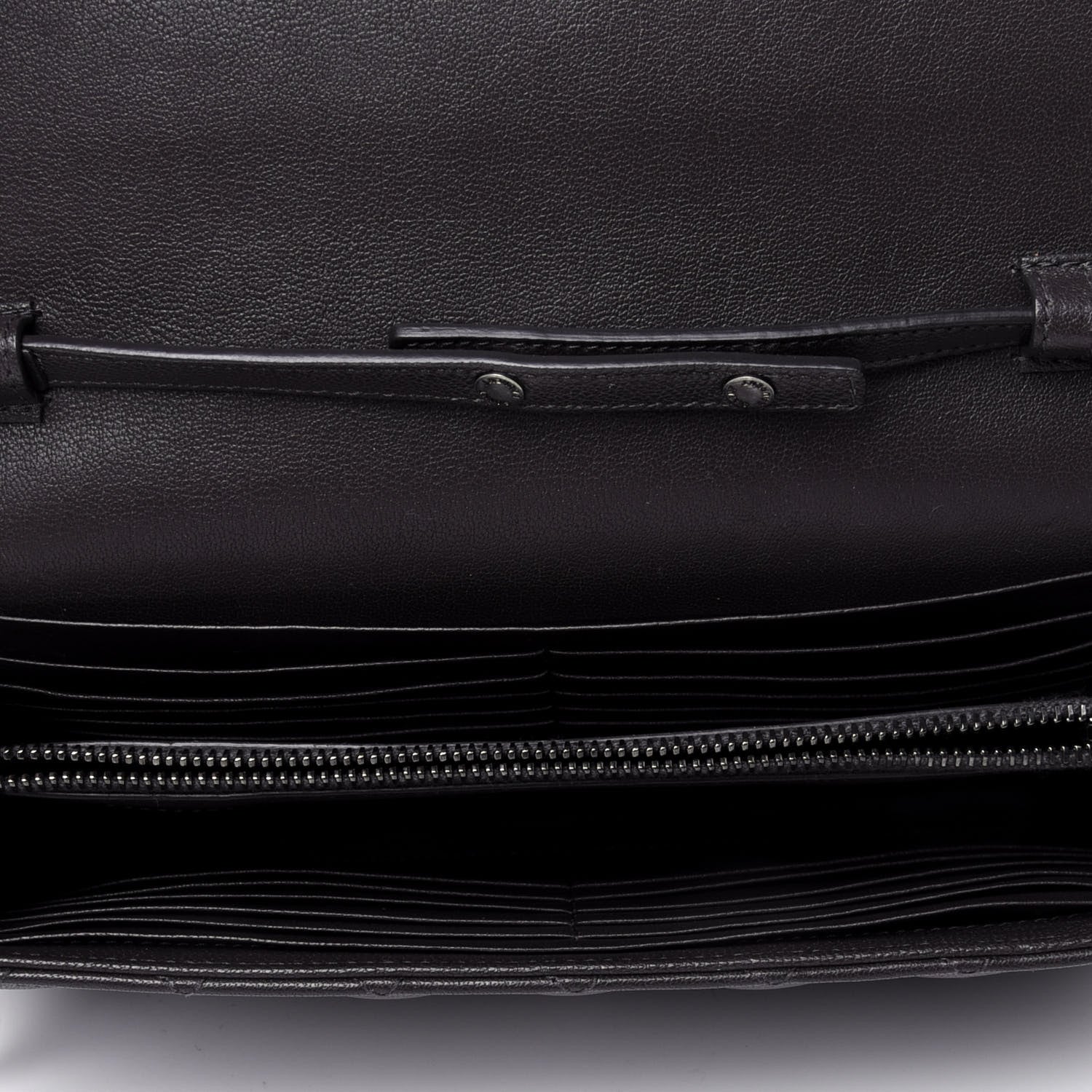 Saint Laurent Sheepskin Tri-Quilt Monogram Envelope Chain Wallet Earth 4 of 4