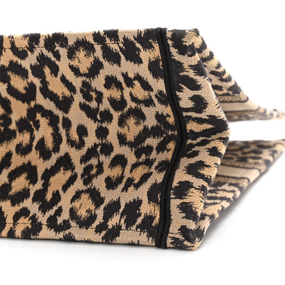 Christian Dior Canvas Mizza Embroidered Large Leopard Book Tote Beige 10 of 11