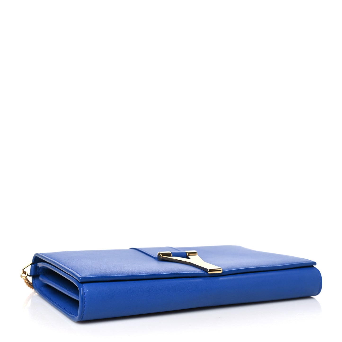 Calfskin Classic Y Ligne Chain Wallet Bleu Majorelle