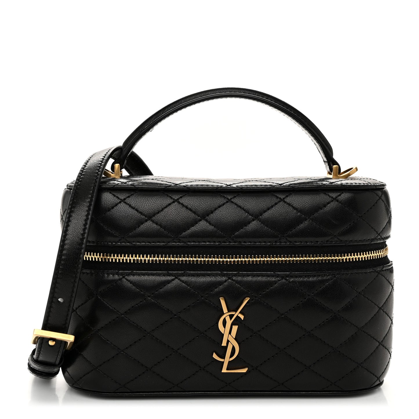 Lambskin Quilted Mini Gaby Vanity Case Black