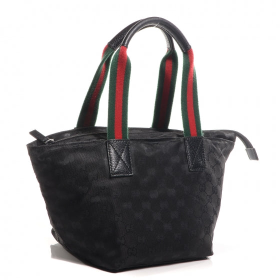 Gucci GG Monogram Small Web Handle Bucket Tote Black 3 of 7