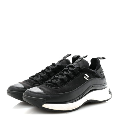 Chanel Velvet Calfskin Mixed Fibers Mens CC Sneakers 41 Black 8 of 18