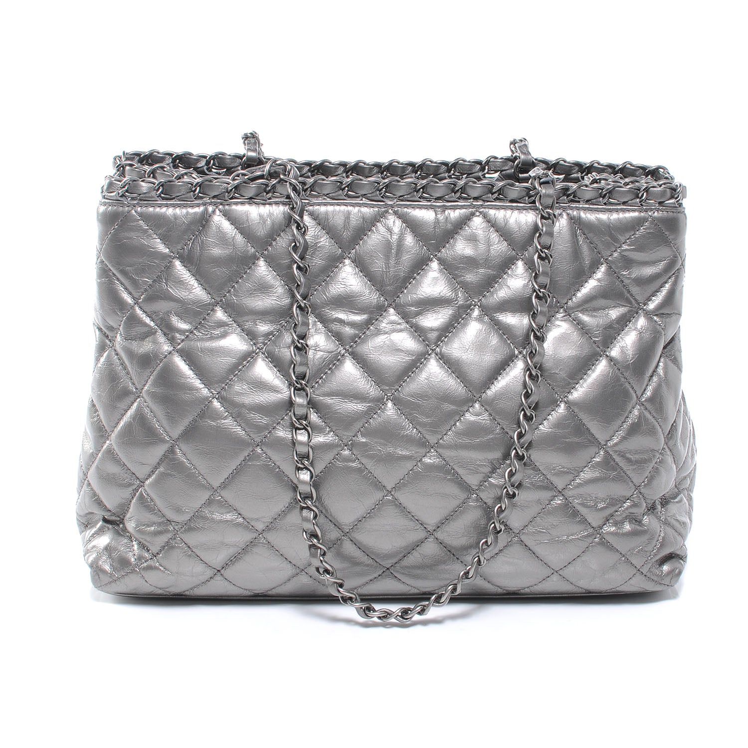 Chanel Calfskin Small Chain Me Tote Silver 3 of 7