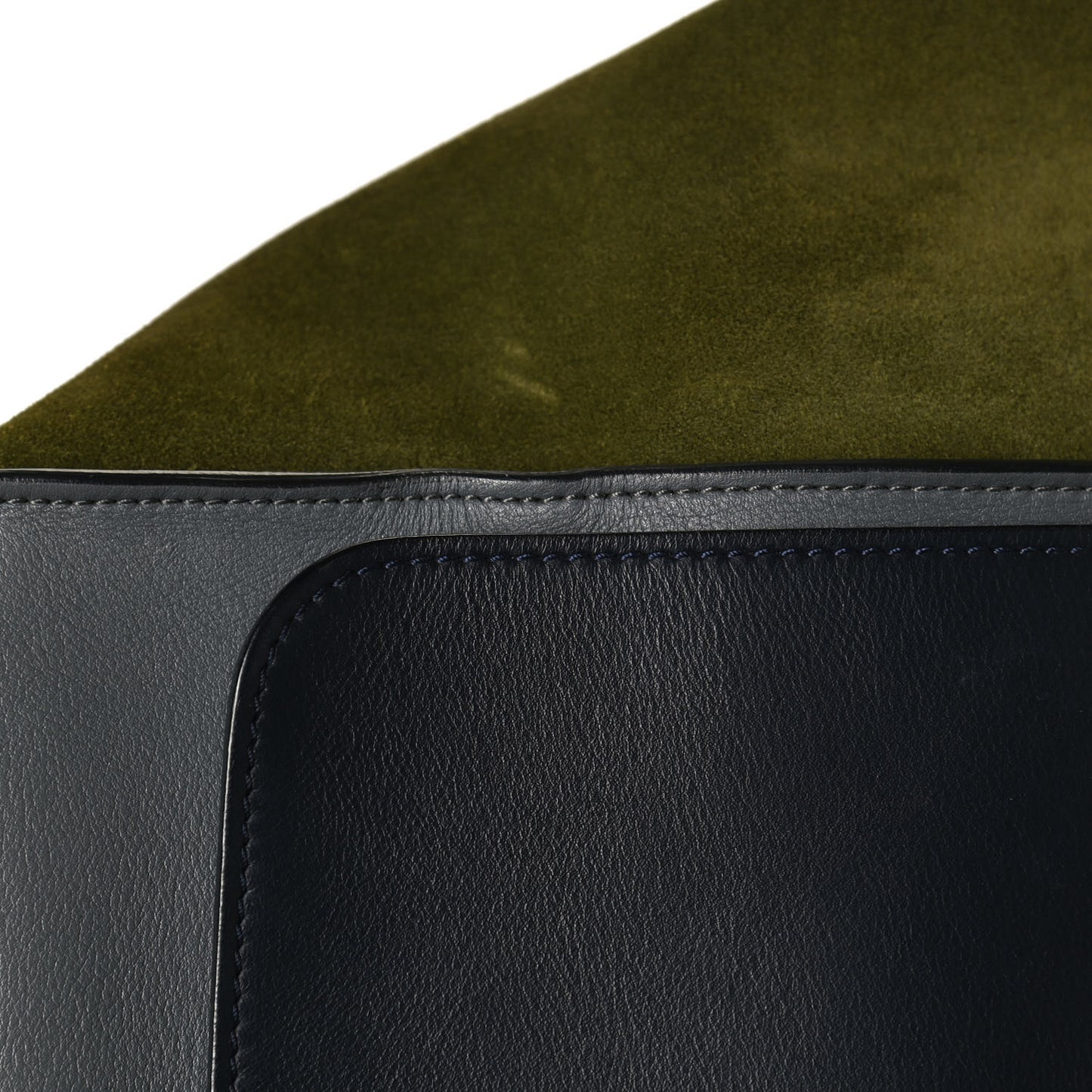 Calfskin Suede Medium Tri-Color Trapeze Green