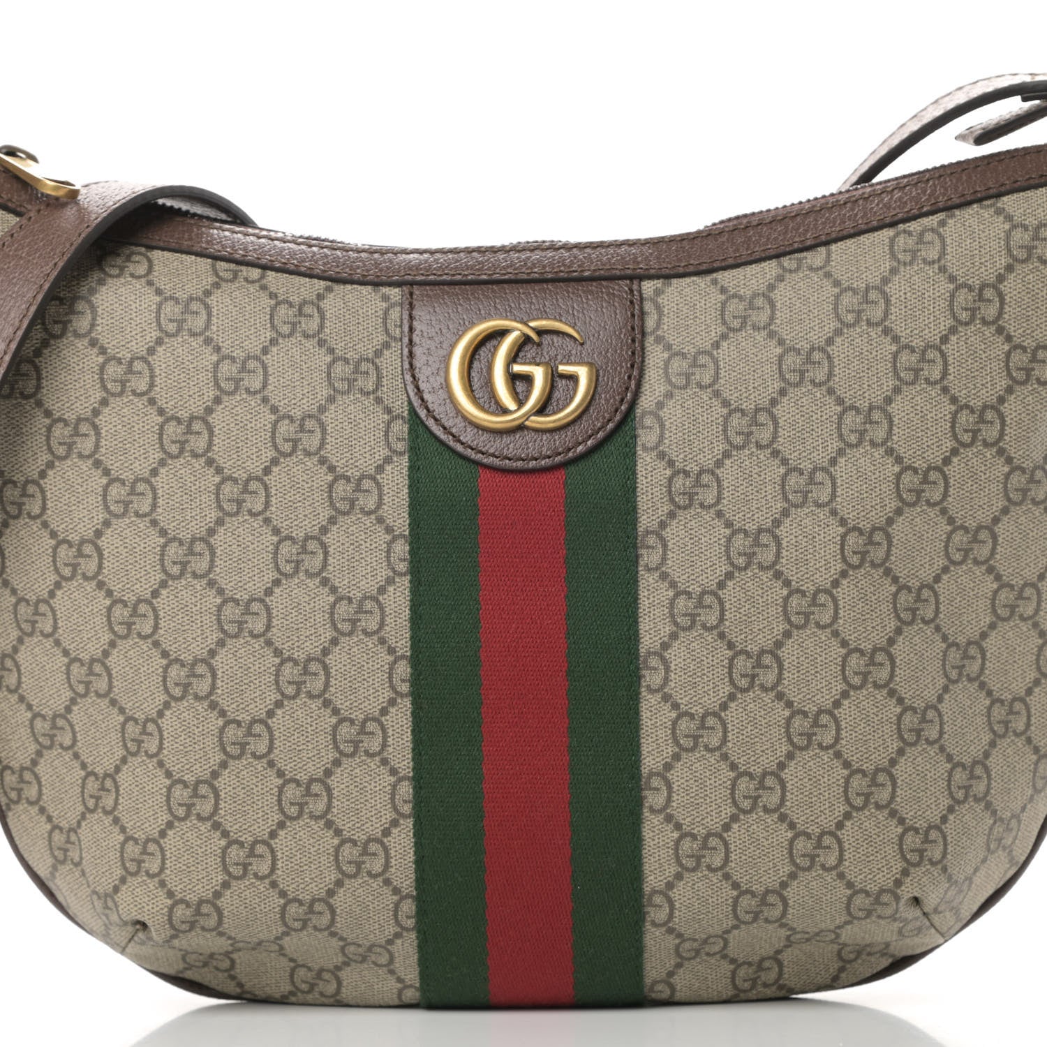 Gucci GG Supreme Monogram Web Small Ophidia Half Moon Hobo Brown 8 of 10