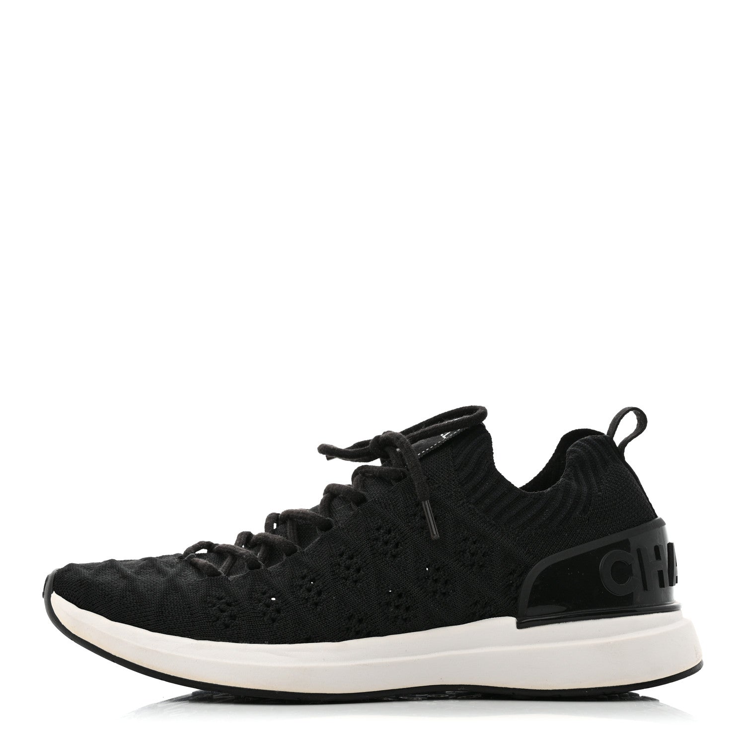 Chanel Fabric Logo Sneakers 38 Black 1 of 9