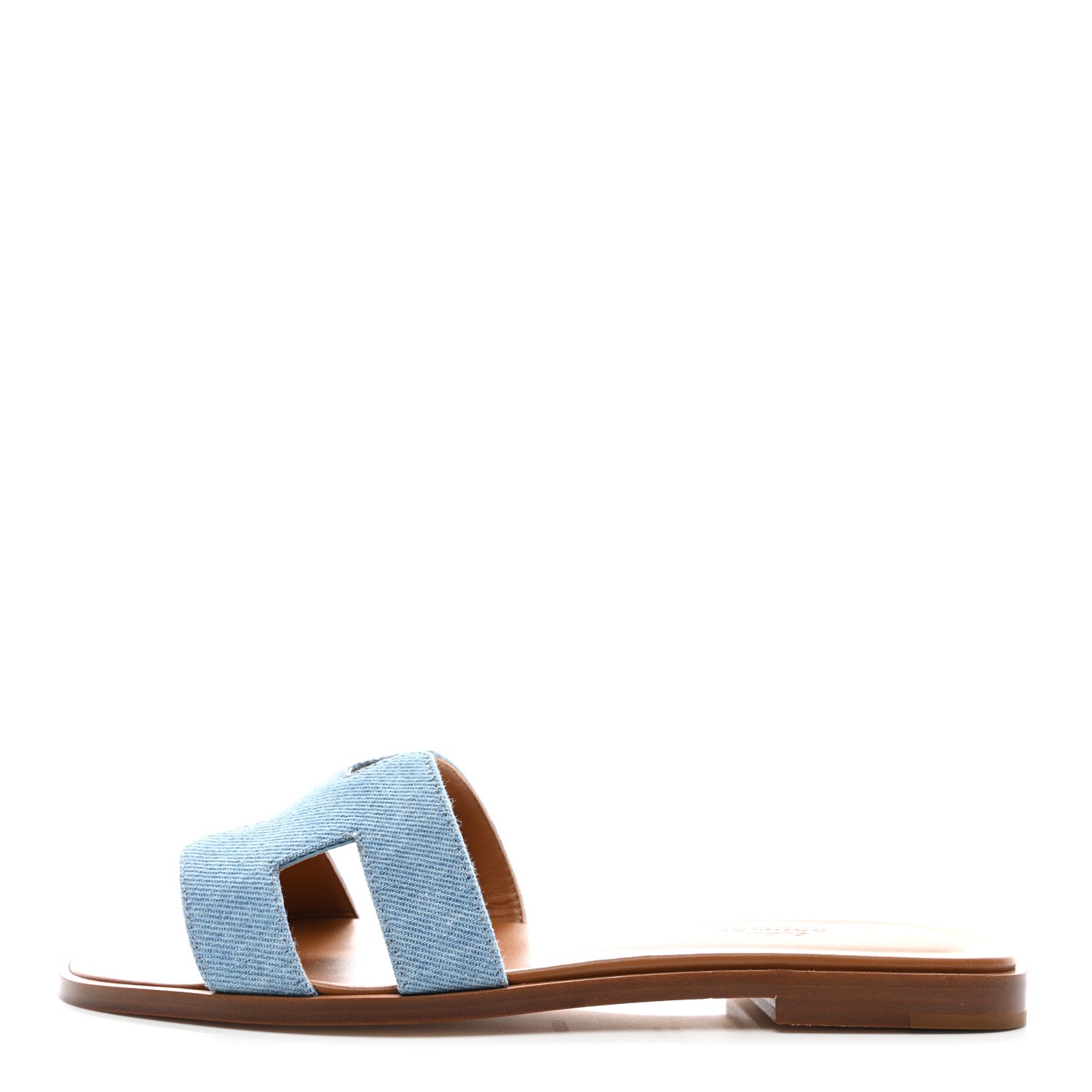 Hermes Denim Canvas Oran Sandals 38 Bleu Clair 1 of 10