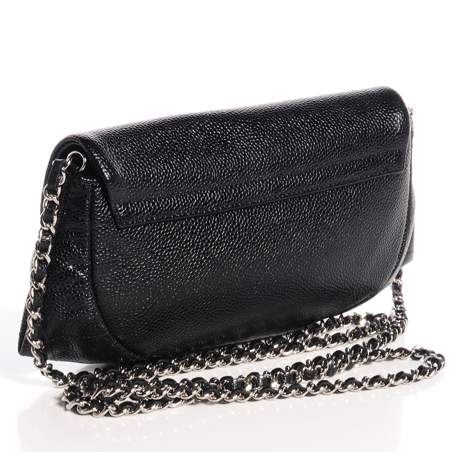 Chanel Caviar Half Moon Wallet On Chain WOC Black 3 of 9