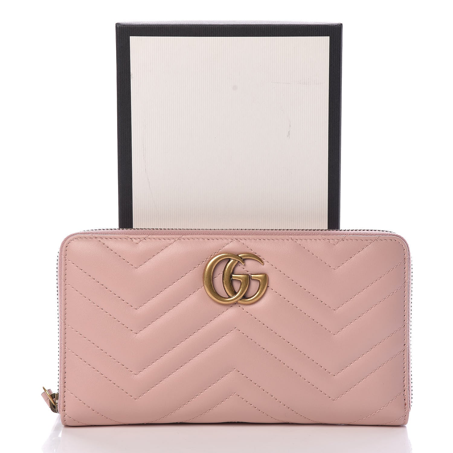 Gucci Calfskin Matelasse GG Marmont Zip Around Organizer Wallet Perfect Pink 9 of 9