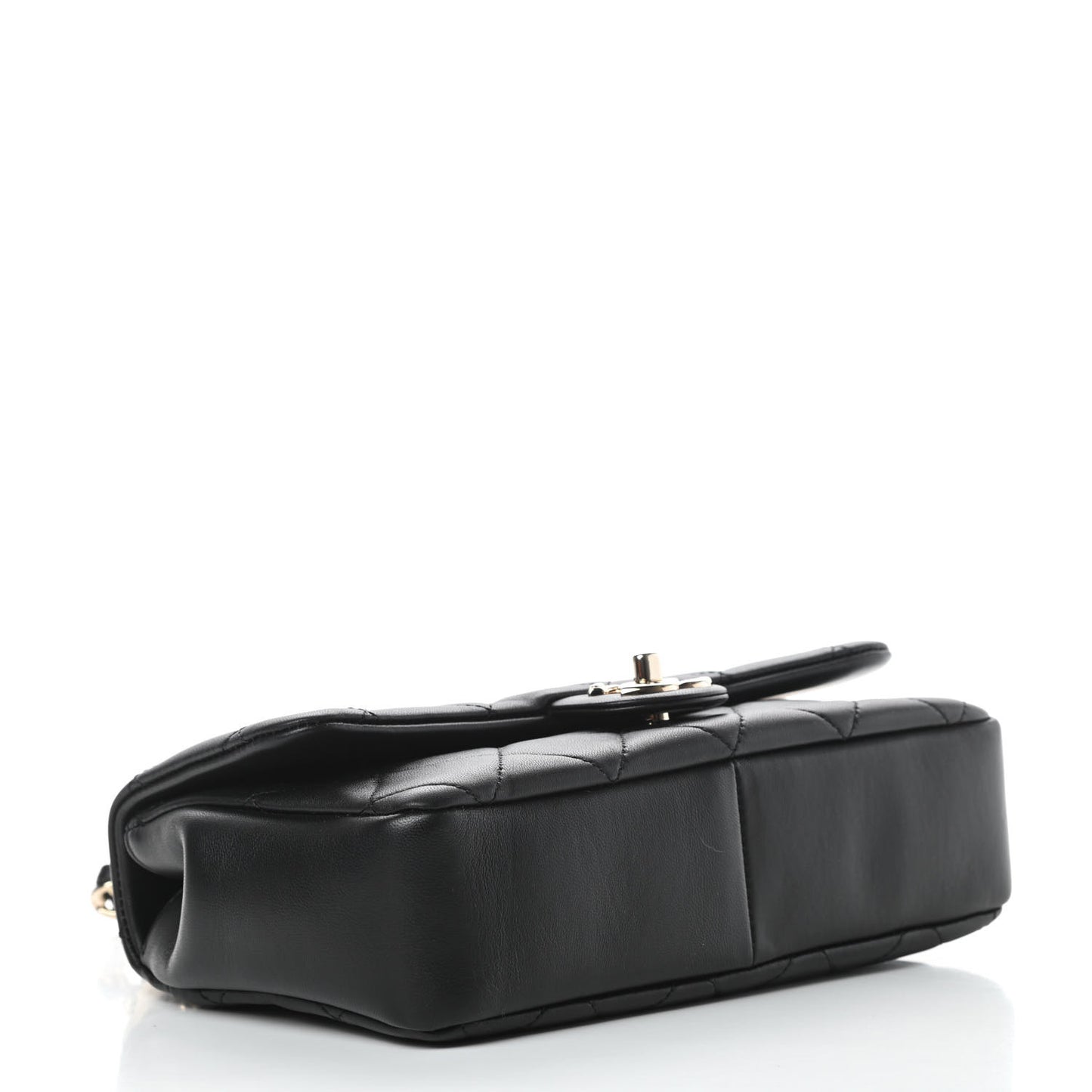 Lambskin Quilted Resin Bi-Color Chain Flap Bag Black