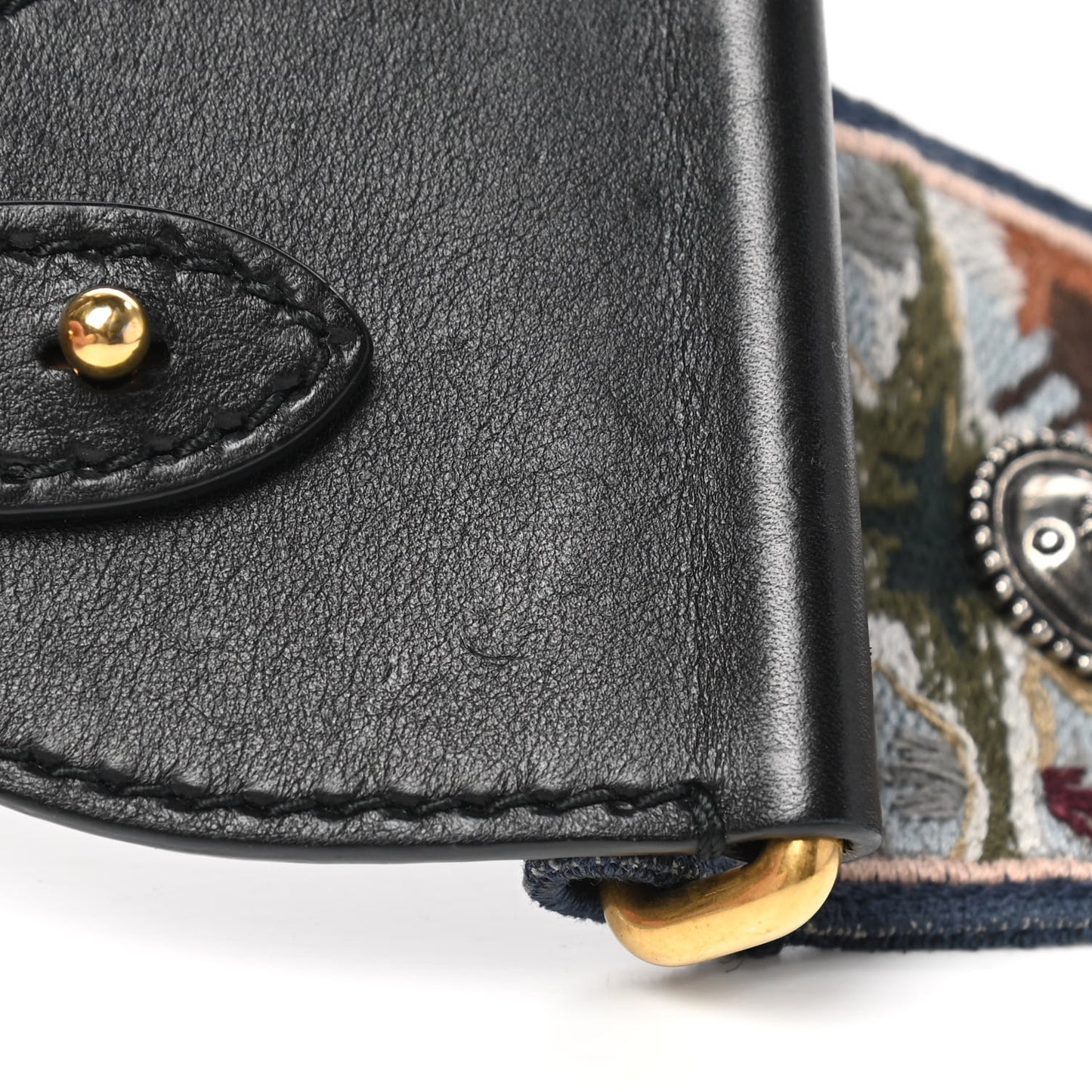 Canvas Embroidered Studded KaleiDiorscopic Shoulder Strap Multicolor