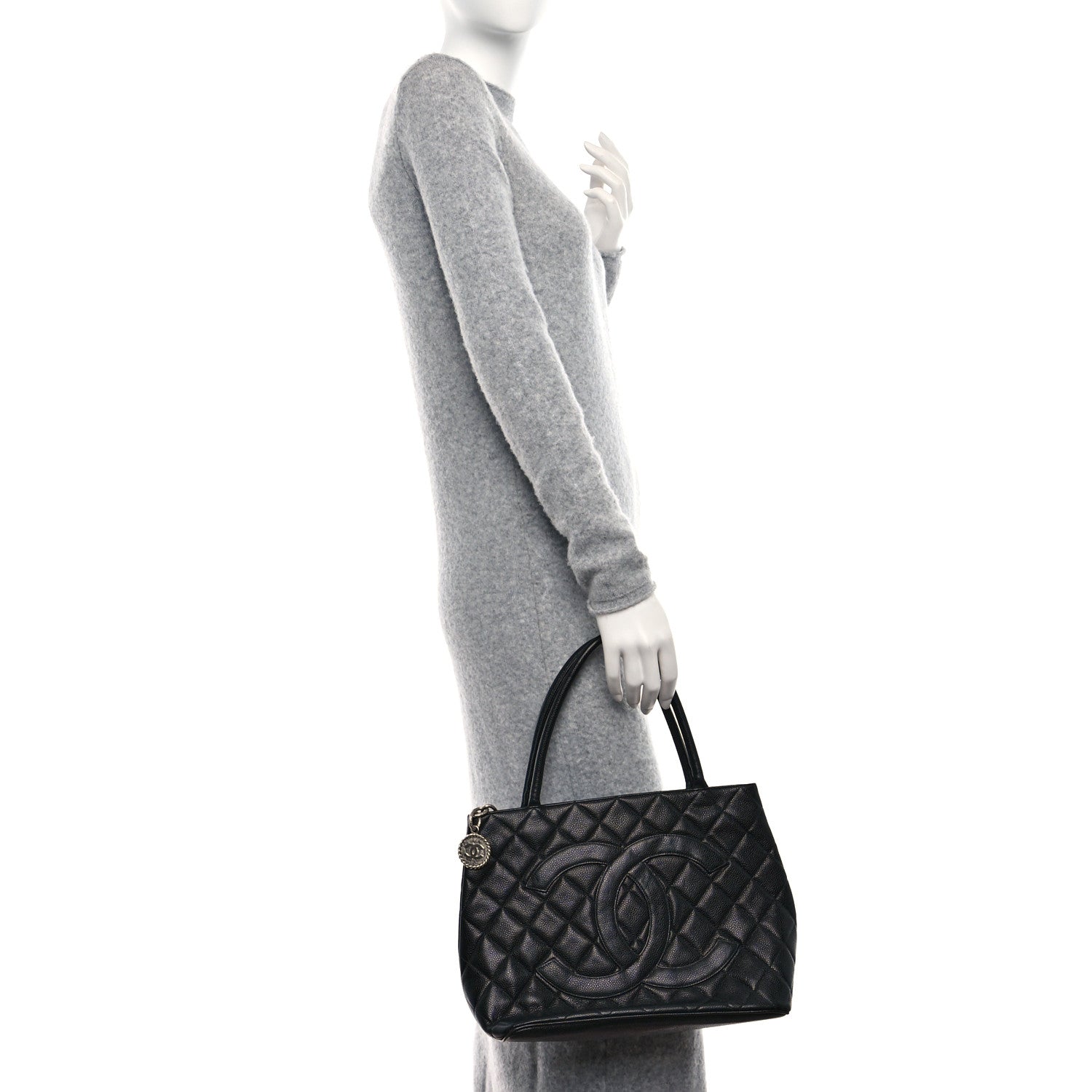 Chanel Caviar Quilted Medallion Tote Black 2 of 9