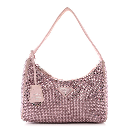 Prada Satin Crystal Mini Re-Edition 2000 Bag Alabastro 1 of 14