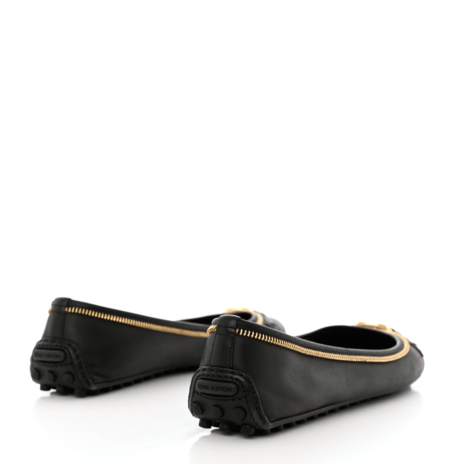 Louis Vuitton Calfskin Zip Oxford Ballerina Flats 40 Black 4 of 10