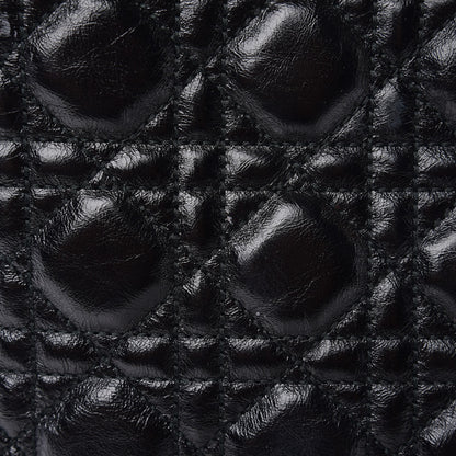 Christian Dior Crinkled Patent Cannage Large Lady Dior Black 10 of 11