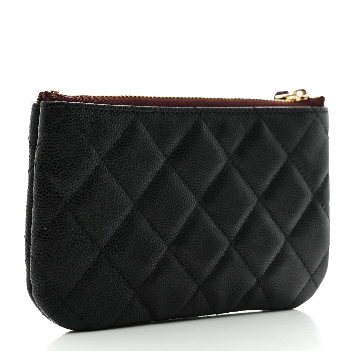 Caviar Quilted Small Cosmetic Case Black
