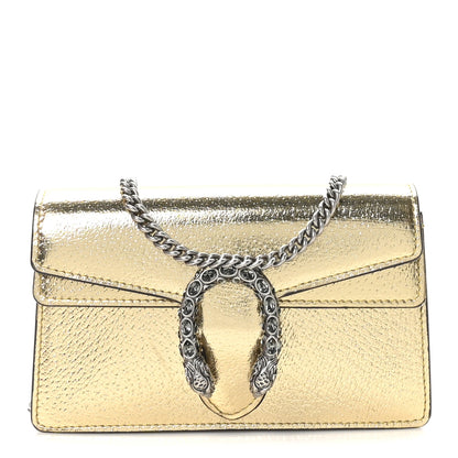 Gucci Metallic Calfskin Super Mini Dionysus Shoulder Bag Gold 1 of 10